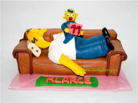 3D dort Homer na gauči